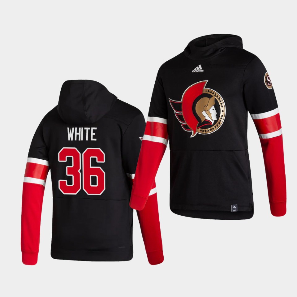 Men Ottawa Senators #36 White Black NHL 2021 Adidas Pullover Hoodie Jersey->ottawa senators->NHL Jersey